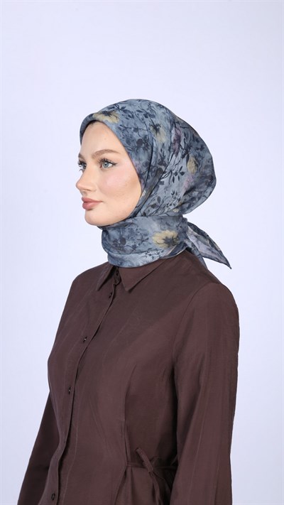 MYSTİC BLOOM DESEN EŞARP LACİVERT