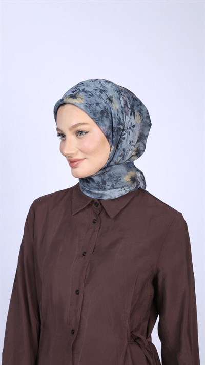 MYSTİC BLOOM DESEN EŞARP LACİVERT