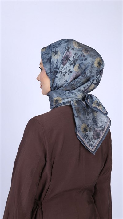 MYSTİC BLOOM DESEN EŞARP LACİVERT