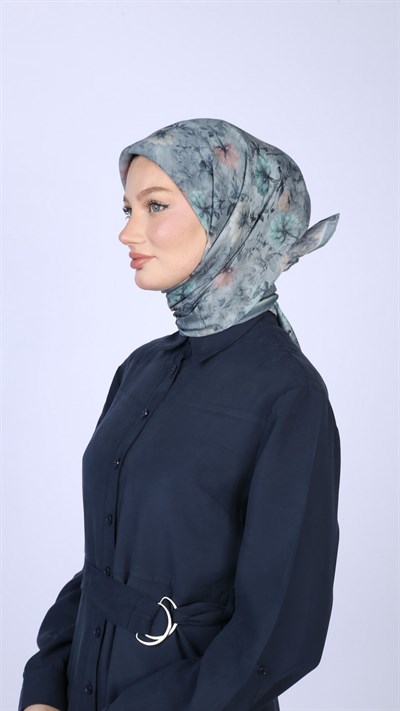 MYSTİC BLOOM DESEN EŞARP MAVİ