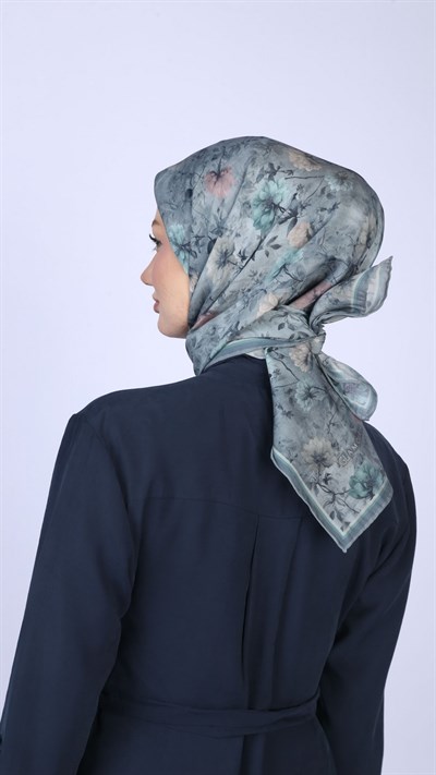 MYSTİC BLOOM DESEN EŞARP MAVİ