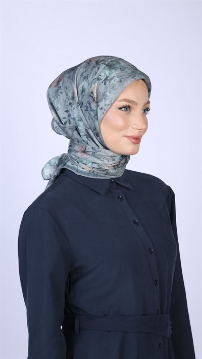 MYSTİC BLOOM DESEN EŞARP MAVİ
