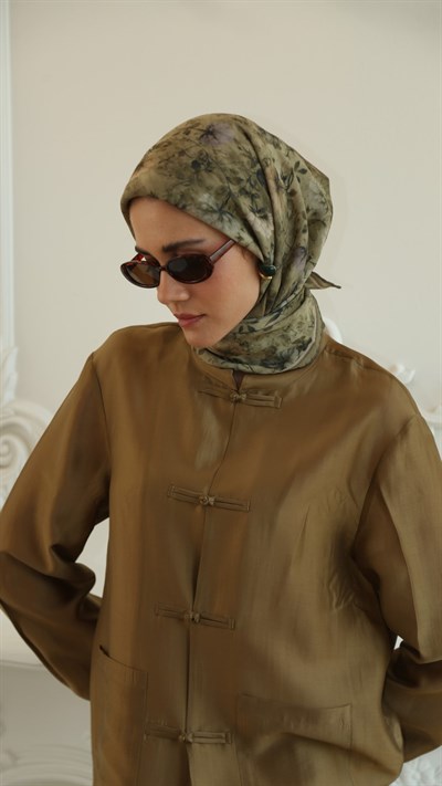 MYSTİC BLOOM DESEN EŞARP YEŞİL