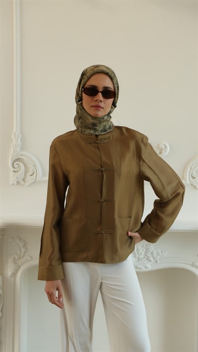 MYSTİC BLOOM DESEN EŞARP YEŞİL