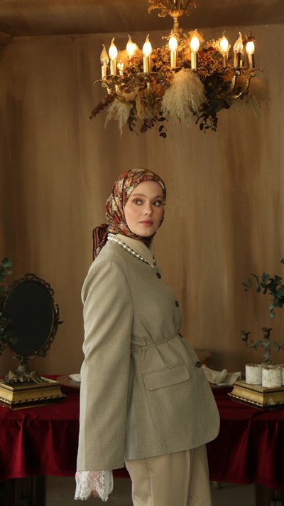 MYSTİC GARDEN DESEN EŞARP BORDO