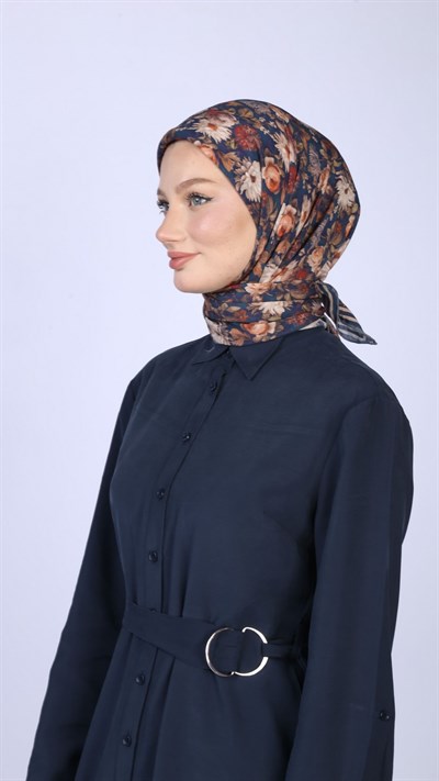 MYSTİC GARDEN DESEN EŞARP LACİVERT