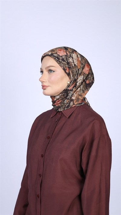 MYSTİC GARDEN DESEN EŞARP SİYAH