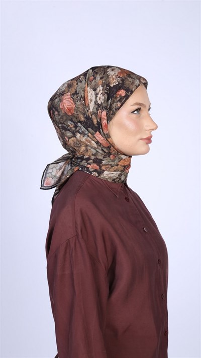 MYSTİC GARDEN DESEN EŞARP SİYAH
