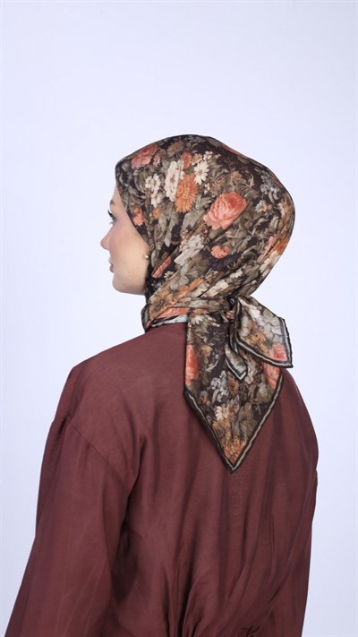 MYSTİC GARDEN DESEN EŞARP SİYAH