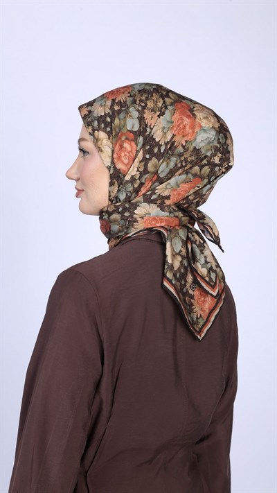 MYSTİC GARDEN DESEN EŞARP VİNTAGE SİYAH