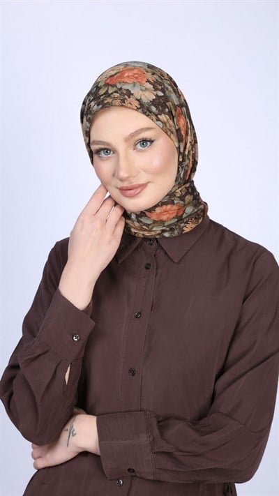 MYSTİC GARDEN DESEN EŞARP VİNTAGE SİYAH