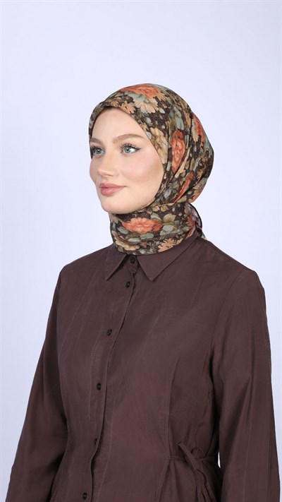 MYSTİC GARDEN DESEN EŞARP VİNTAGE SİYAH