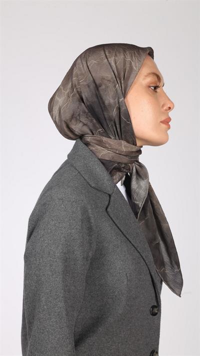 NOİR DESEN EŞARP ANTRASİT-BEJ