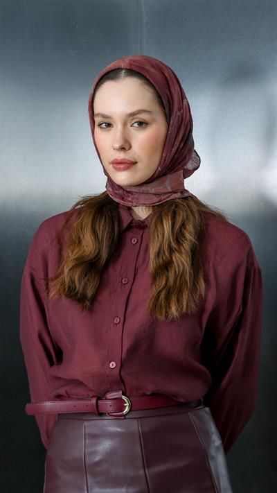 NOİR DESEN EŞARP BORDO