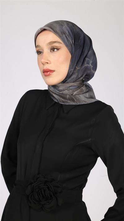 NOİR DESEN EŞARP MAVİ