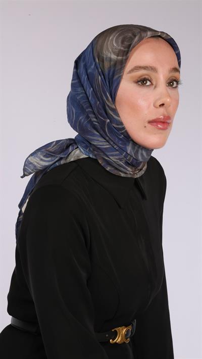 NORA DESEN EŞARP CANLI MAVİ