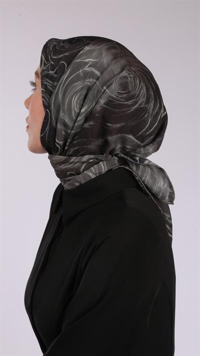 NORA DESEN EŞARP SİYAH-GRİ