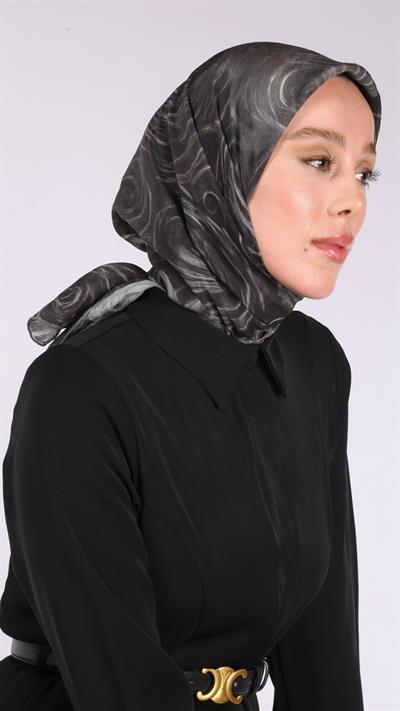 NORA DESEN EŞARP SİYAH-GRİ