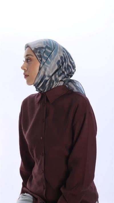 OLVERA DESEN EŞARP MAVİ-4