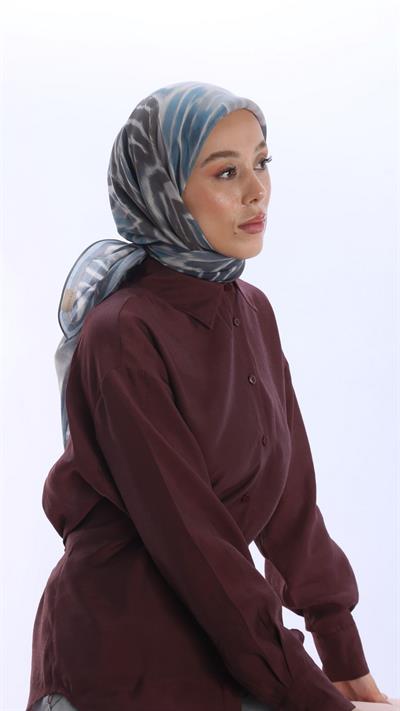 OLVERA DESEN EŞARP MAVİ-4