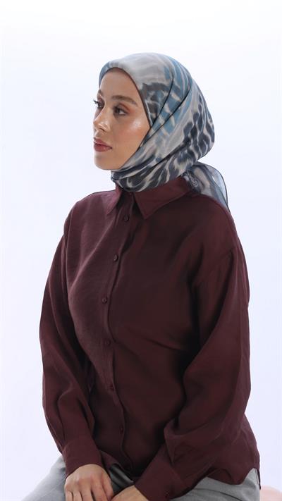 OLVERA DESEN EŞARP MAVİ-4