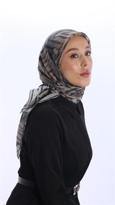 OLVERA DESEN EŞARP SİYAH-3