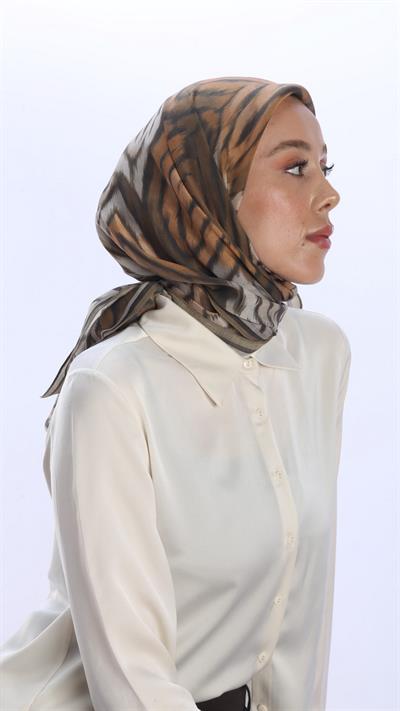 OLVERA DESEN EŞARP ZEYTİN YEŞİLİ-2