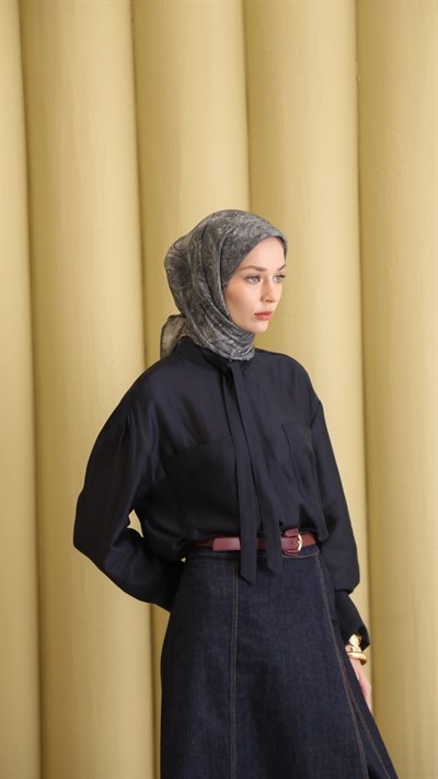 PAİSLEY DESEN EŞARP ANTRASİT