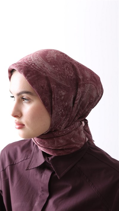 PAİSLEY DESEN EŞARP VİŞNE