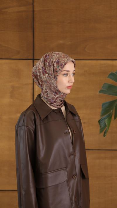 PALM DESEN EŞARP BEJ