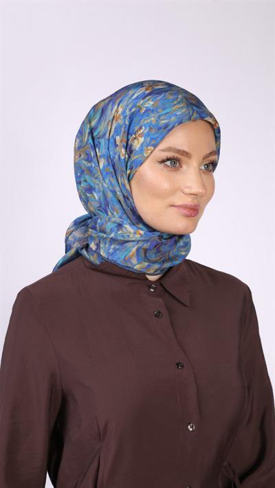 PALM DESEN EŞARP CANLI MAVİ