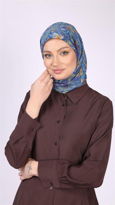 PALM DESEN EŞARP CANLI MAVİ