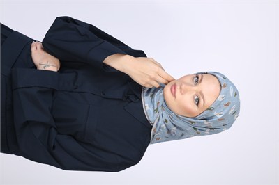PERA DESEN EŞARP PASTEL MAVİ