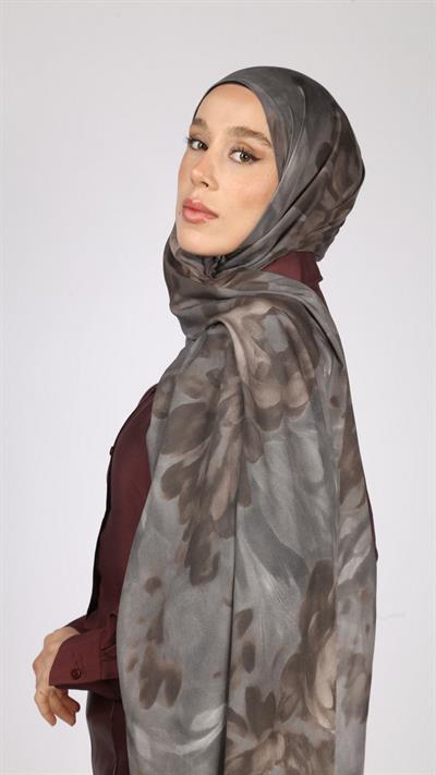 PEONY DESEN ŞAL GRİ