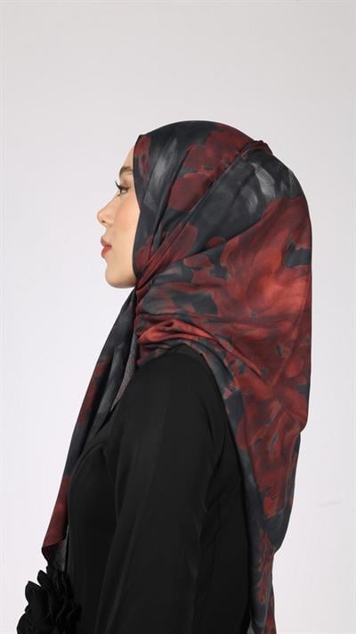 PEONY DESEN ŞAL SİYAH
