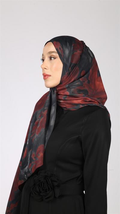 PEONY DESEN ŞAL SİYAH