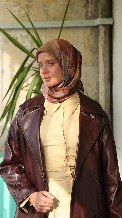 PETRA DESEN EŞARP KAHVE-6