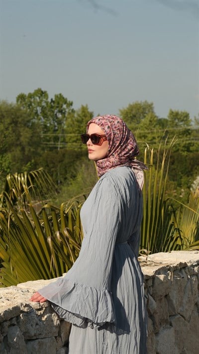 PLUMEA DESEN EŞARP PEMBE