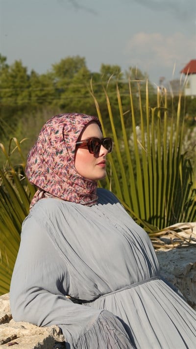 PLUMEA DESEN EŞARP PEMBE