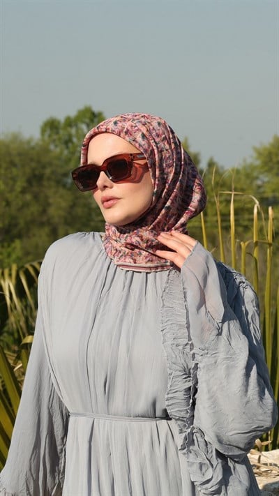 PLUMEA DESEN EŞARP PEMBE