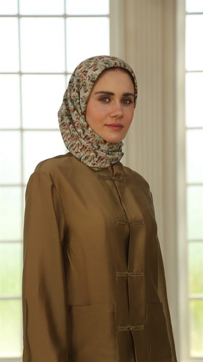 PLUMEA DESEN EŞARP YEŞİL