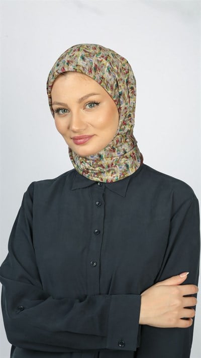 PLUMEA DESEN EŞARP ZEYTİN YEŞİLİ