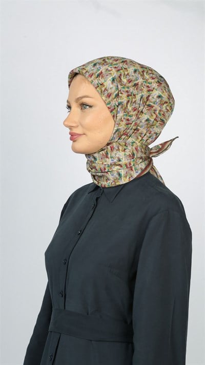 PLUMEA DESEN EŞARP ZEYTİN YEŞİLİ