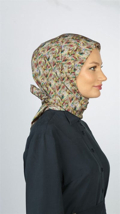 PLUMEA DESEN EŞARP ZEYTİN YEŞİLİ