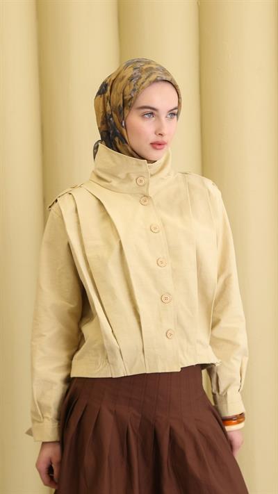 POPPY FLOWER DESEN EŞARP GRİ