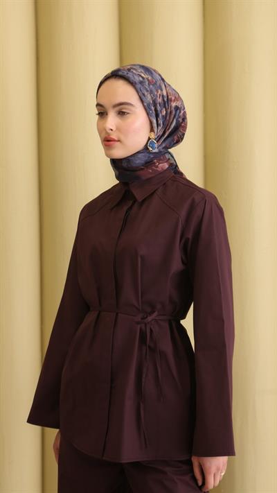 POPPY FLOWER DESEN EŞARP LACİVERT