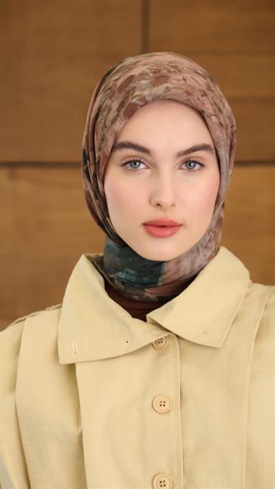 POPPY FLOWER DESEN EŞARP YEŞİL