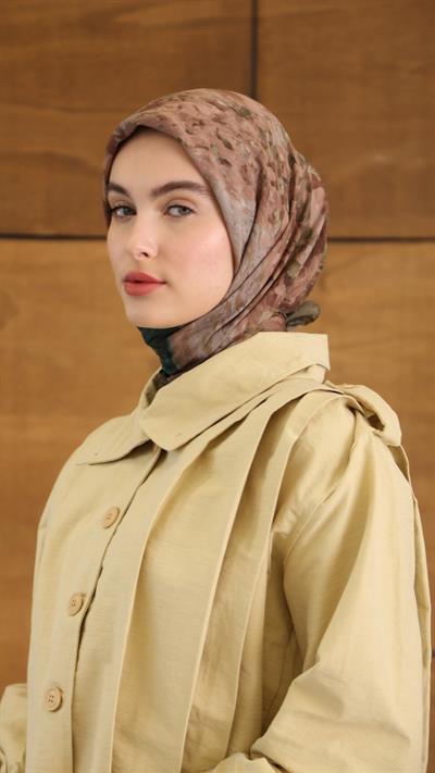 POPPY FLOWER DESEN EŞARP YEŞİL