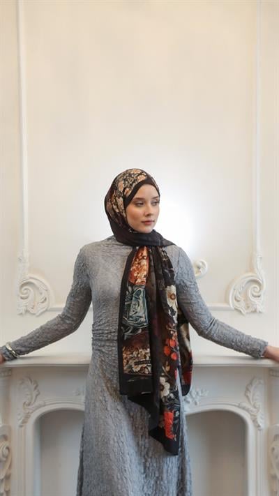 ROSE DESEN ŞAL SİYAH-6