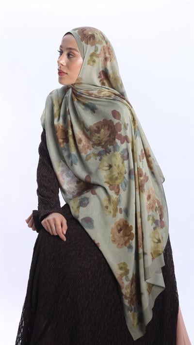 ROSALİNE DESEN ŞAL AÇIK YEŞİL-4